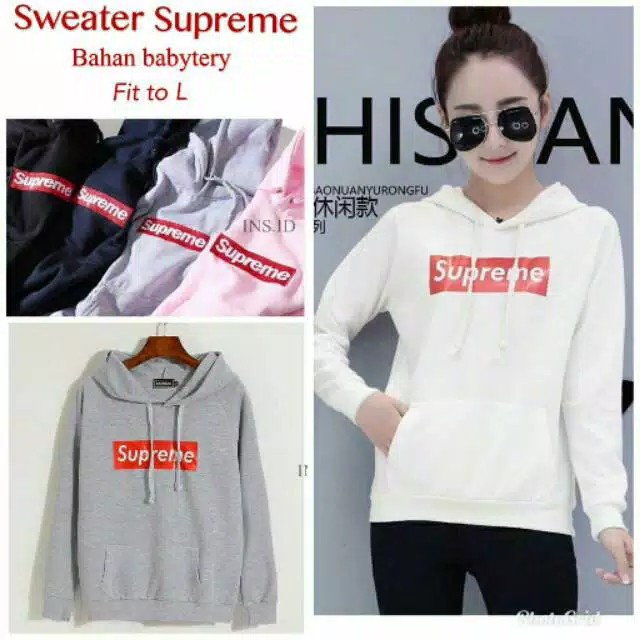 SWEATER SUPREMEBHN BABYTERY NAVY