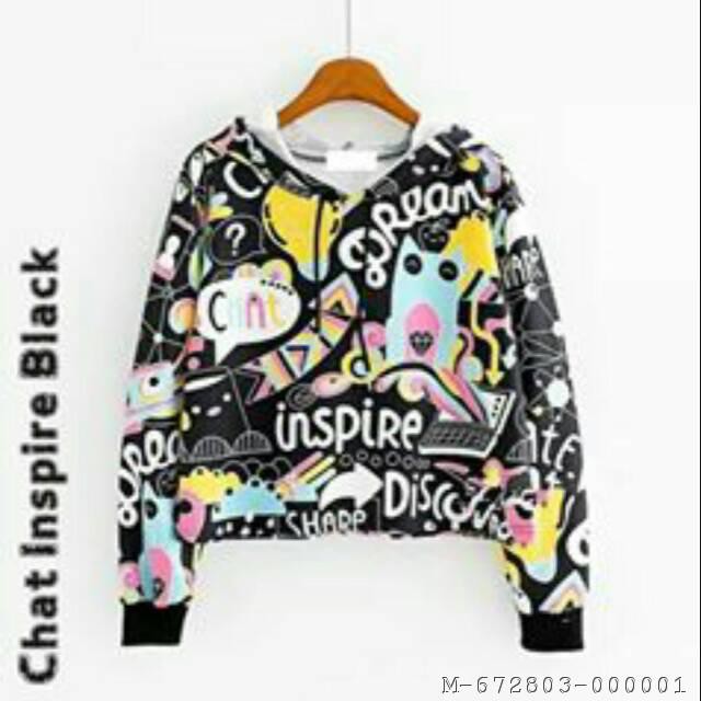 SWEATER WANITA CHAT INSPIRE BLACK