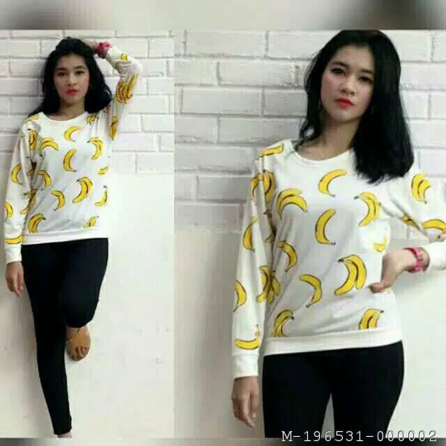 SWEATER WANITA MOTIF BANANA BABYTERRY 3