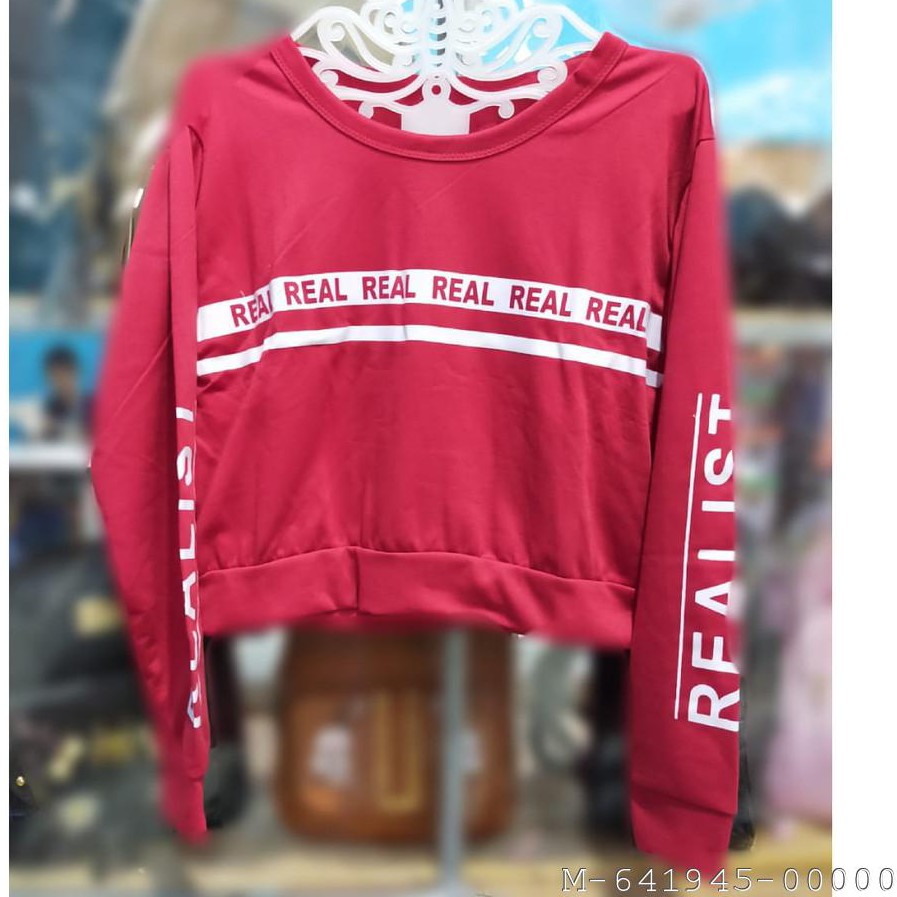 SWEATSHIRT CROP TOP BAJU MURAH WANITA REAL