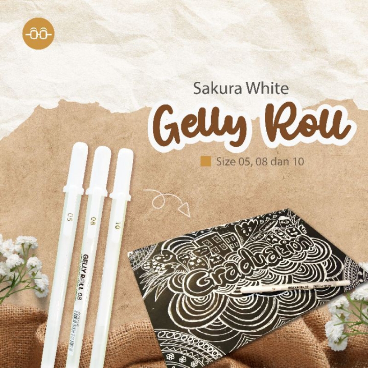 Sakura Gelly Roll White Ink Gel Pen 05 08 10