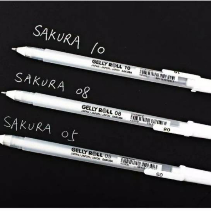 Sakura Gelly Roll White Ink Gel Pen 05 08 10 3