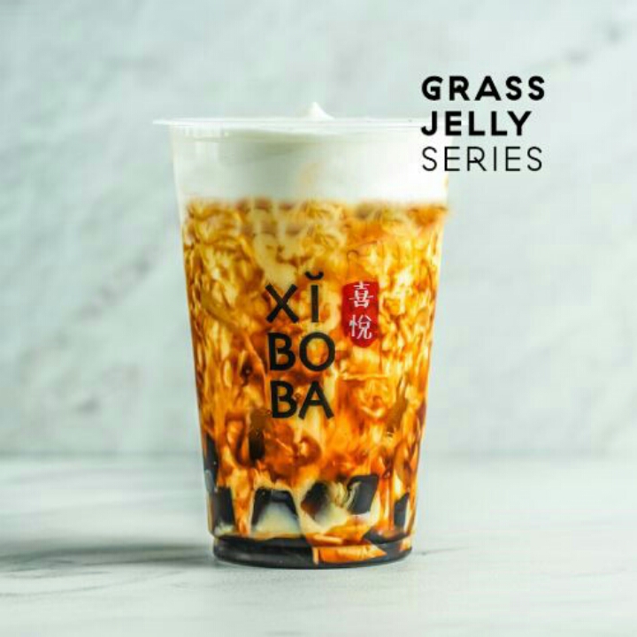 Salted Caramel Grass Jelly Fresh Milk