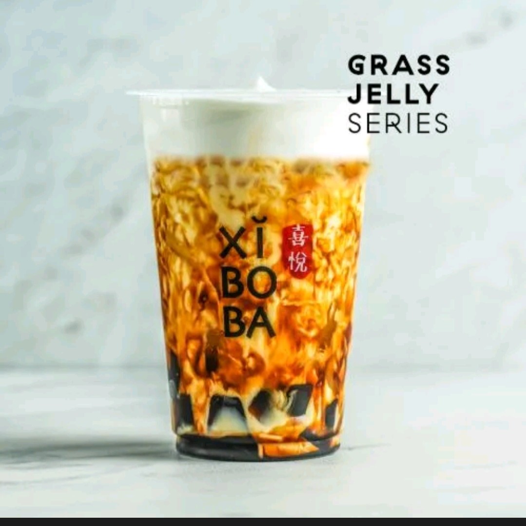 Salted Caramel Grass Jelly Fresh Milk