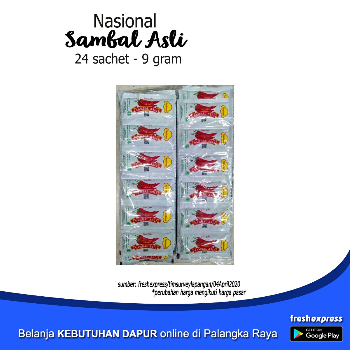 Sambal Asli Nasional Sachet Isi 24 - 9 Gram