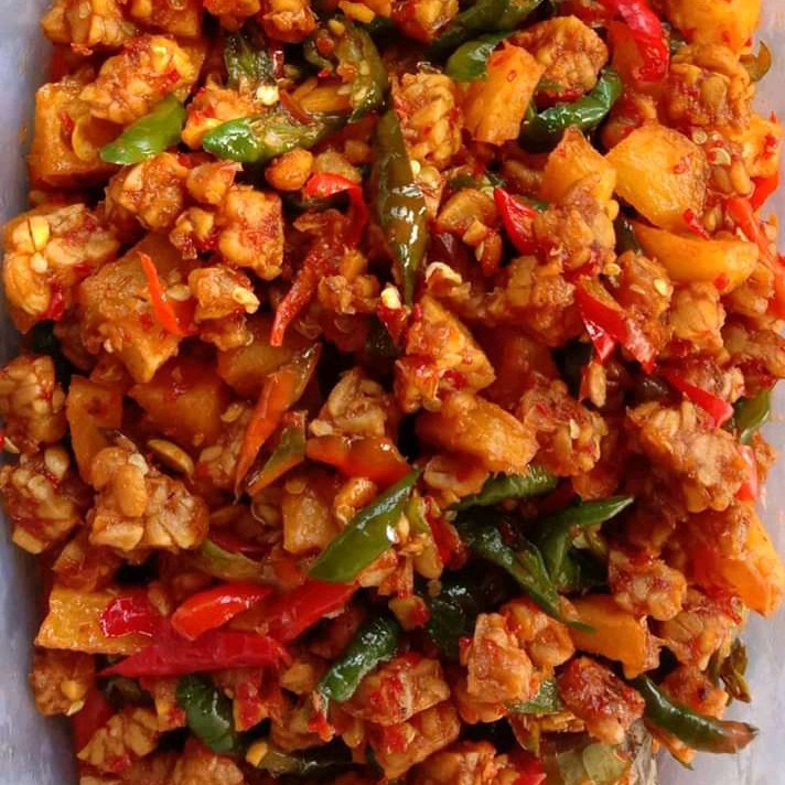 Sambal Kentang Tempe Potong Dadu Cabe Rajang