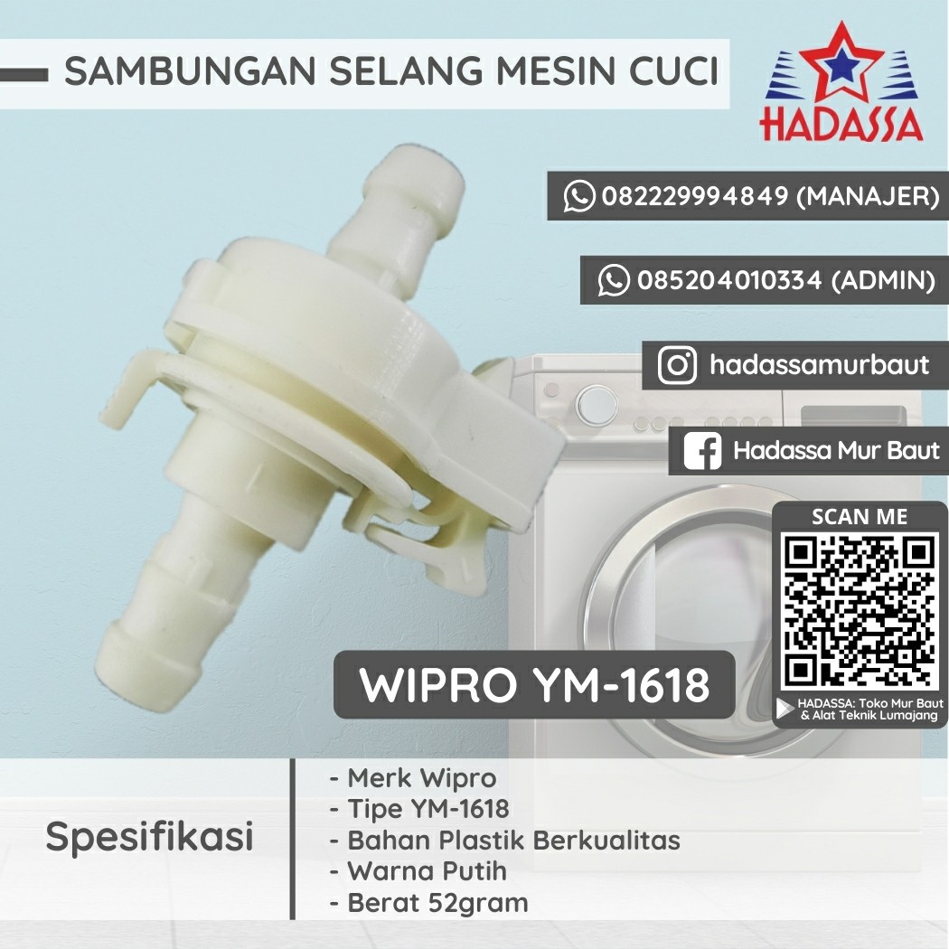 Sambungan Selang Mesin Cuci Wipro YM-1618