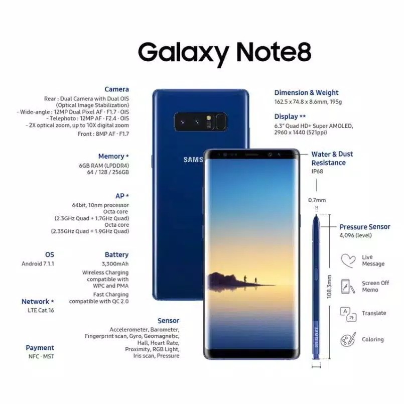 Samsung Galaxy Note 8 Ram 6Gb Garansi Resmi 2