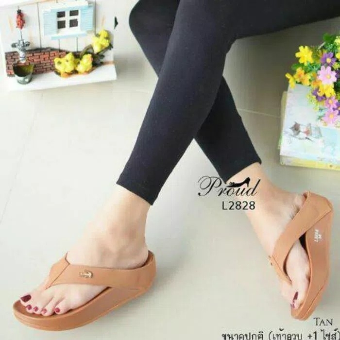 Sandal Wanita Jepit Lacoste Mocca