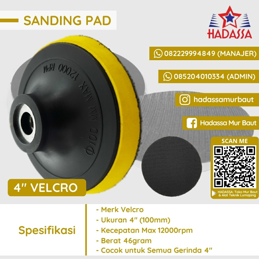 Sanding Pad 4 Inci Velcro