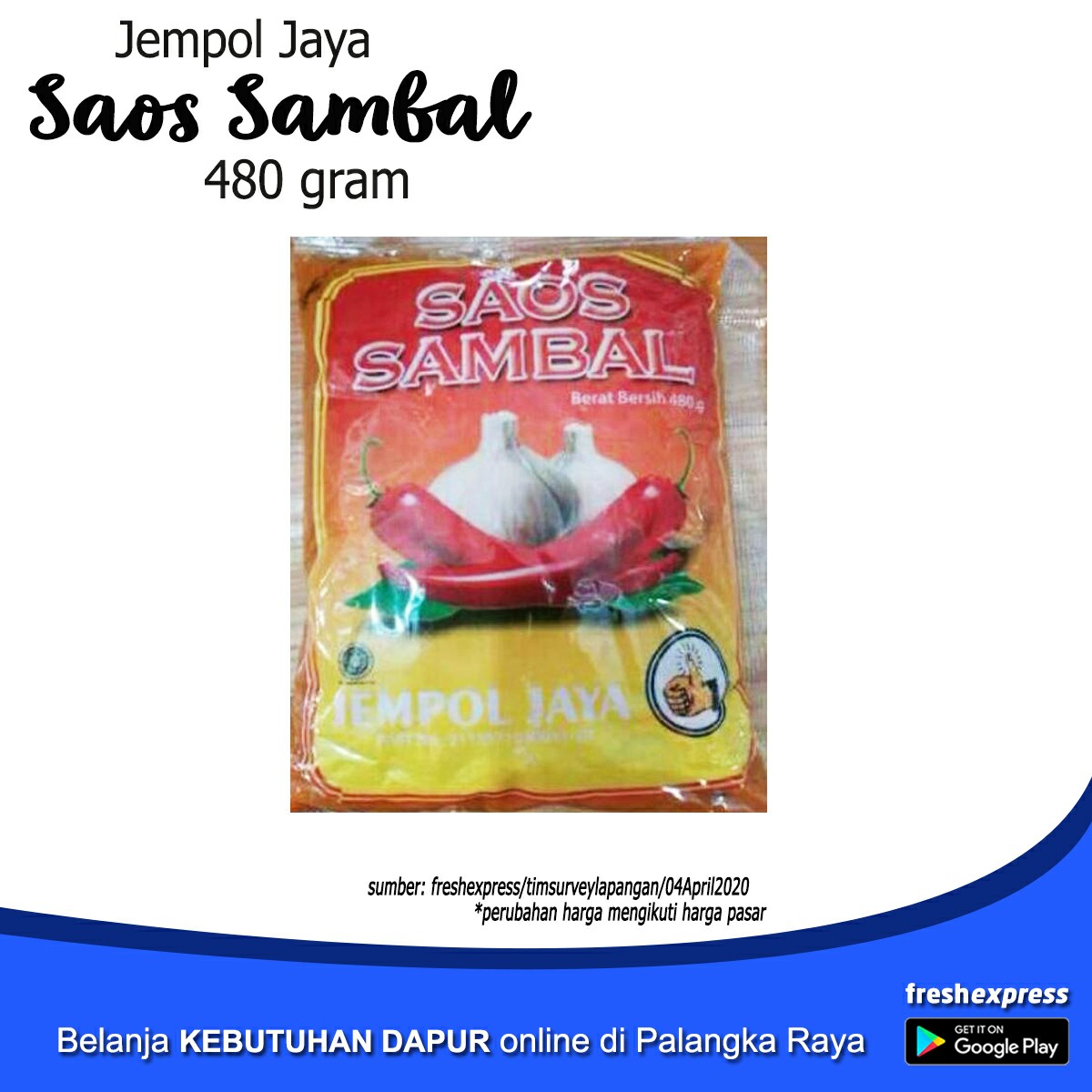 Saos Sambal Jempol Jaya 480 Gram