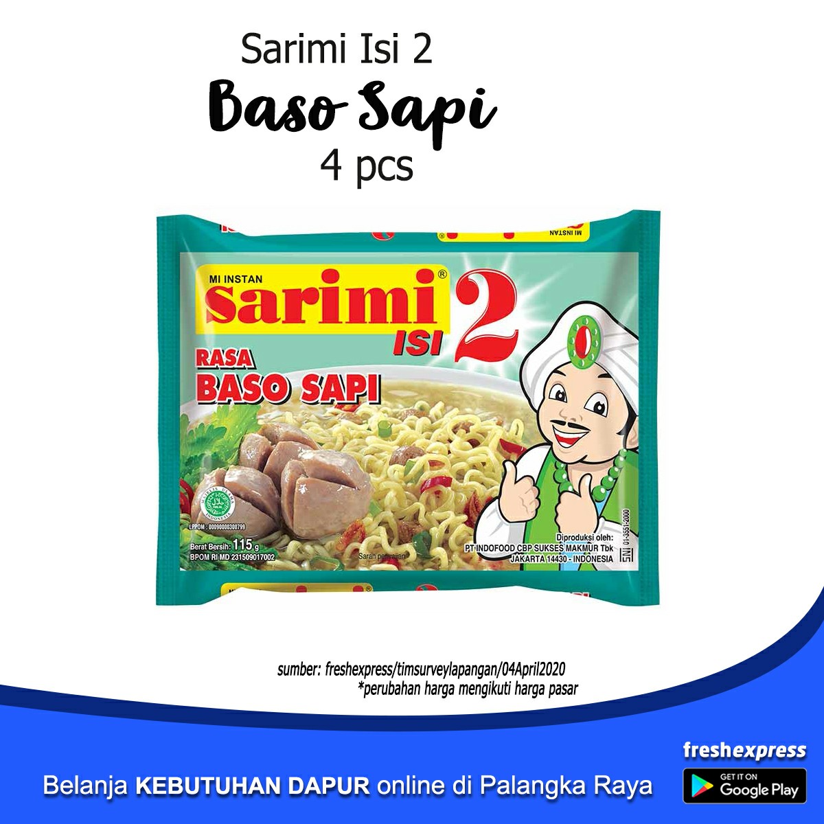 Sarimi Isi 2 Rasa Baso Sapi 4 Pcs