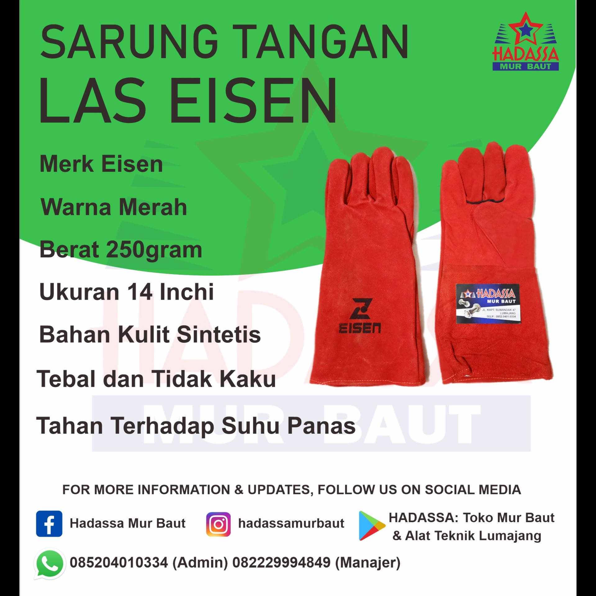 Sarung Tangan Las Eisen