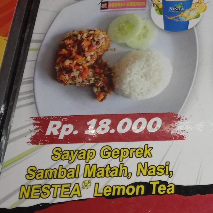 Sayap Geprek Sambal Matam Nasi Nestea Lemon tea