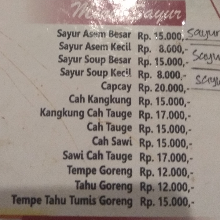 Sayur Asam Kecil