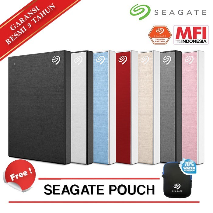 Seagate Backup Plus 2TB Terabyte Free Pouch HD Eksternal