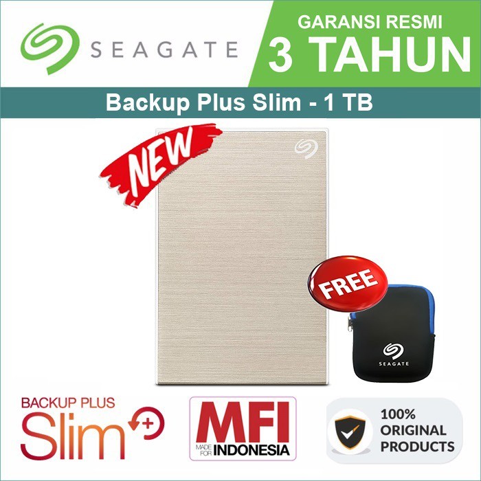 Seagate Backup Plus Slim 1 Terabyte HD External Usb 3 2