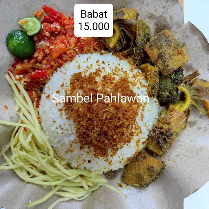 Sego Sambel babat - Lalapan babat sapi