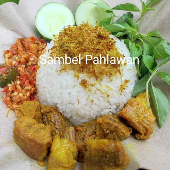 Sego Sambel lidah - Lalapan lidah sapi