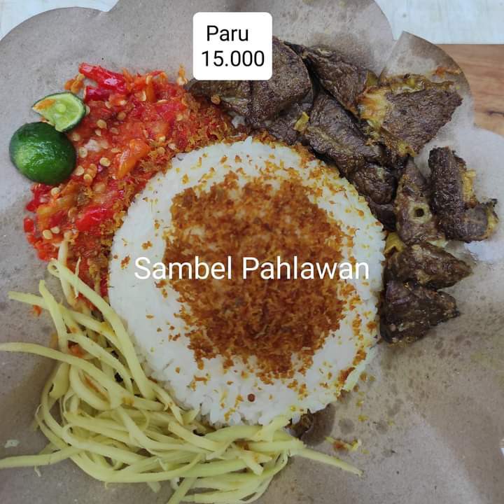 Sego Sambel Paru - Lalapan paru sapi