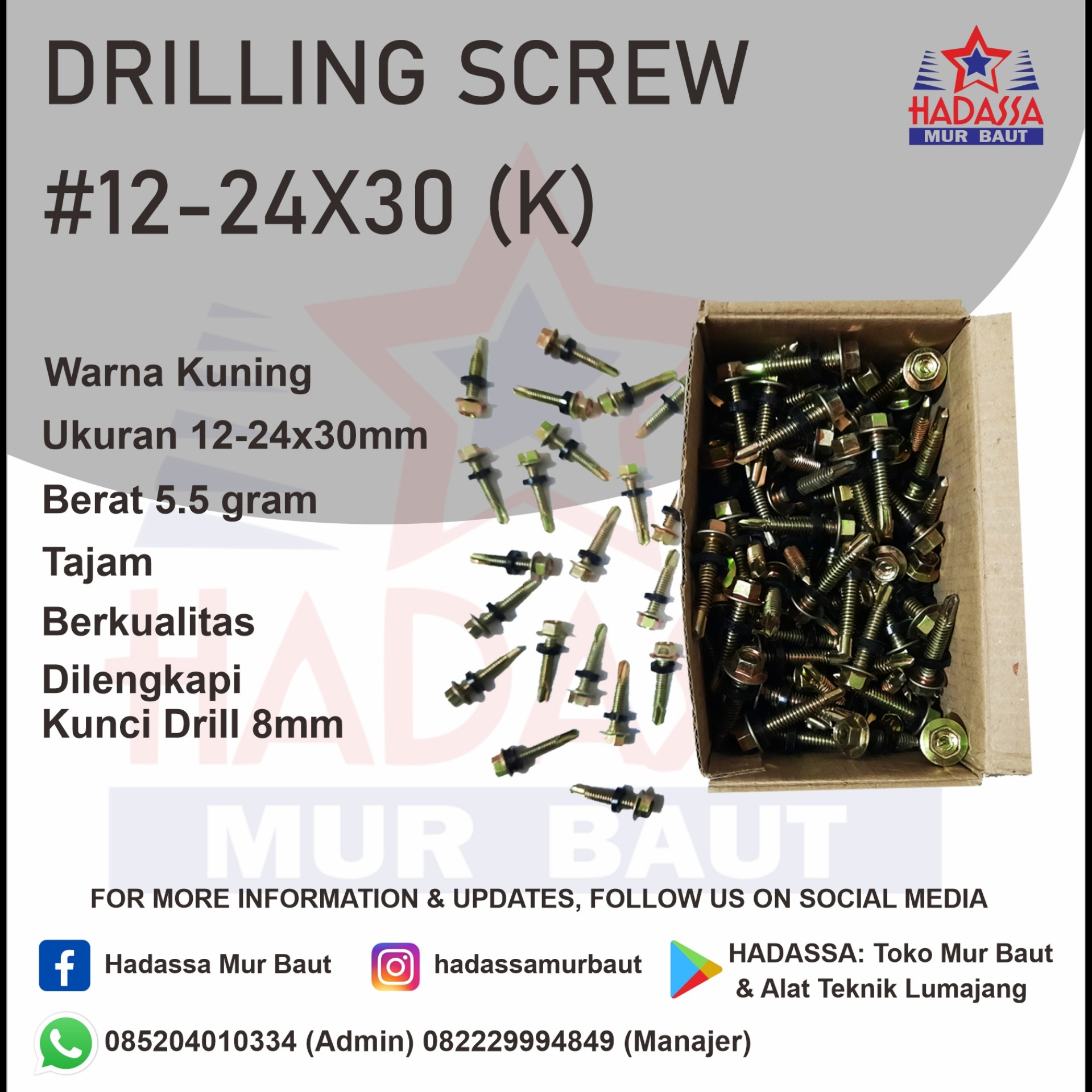 Drilling Screw 12-24x30 K