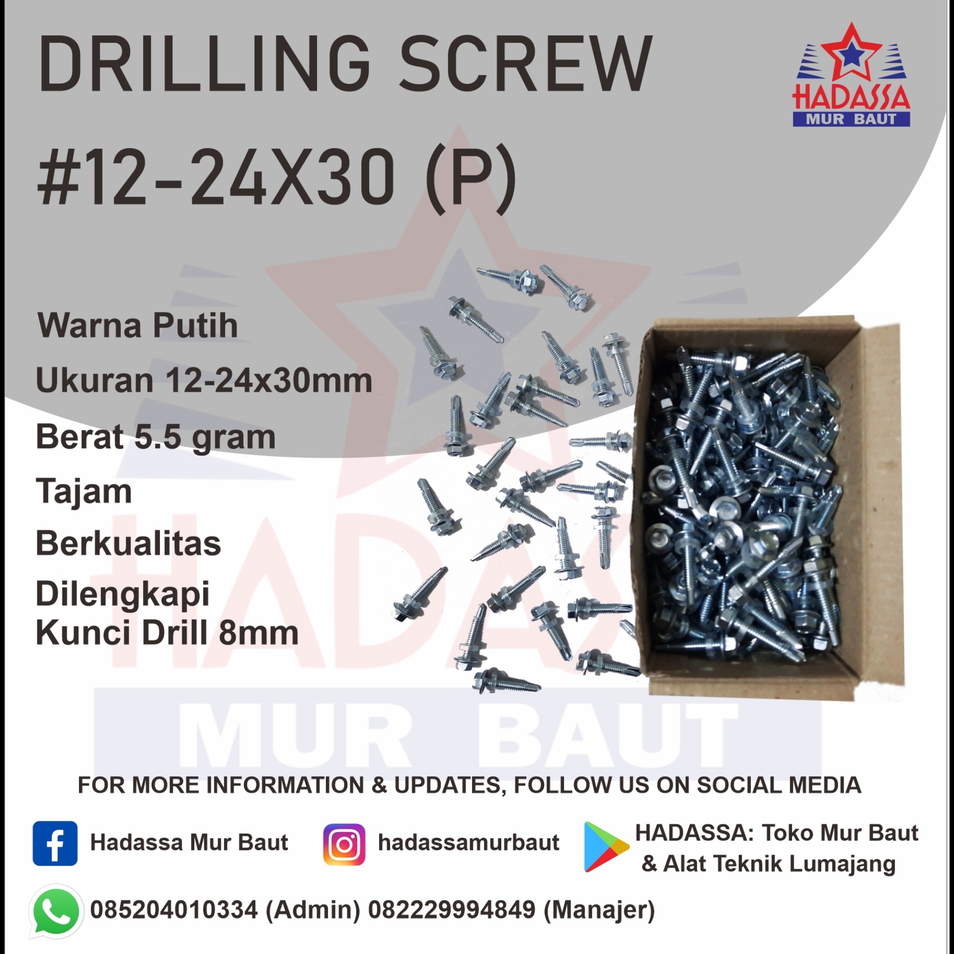 Drilling Screw 12-24x30 P