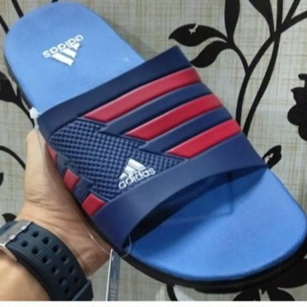 Sendal Adidas Biru List Merah