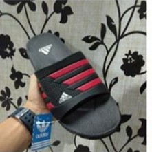 Sendal Adidas Hitam List Merah