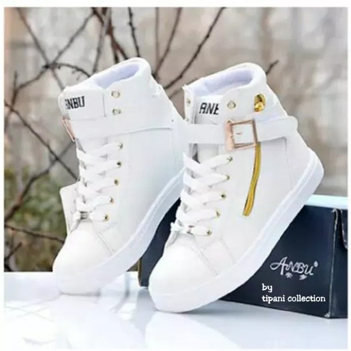 Sepatu Boots Gesper Anbu 01 Putih