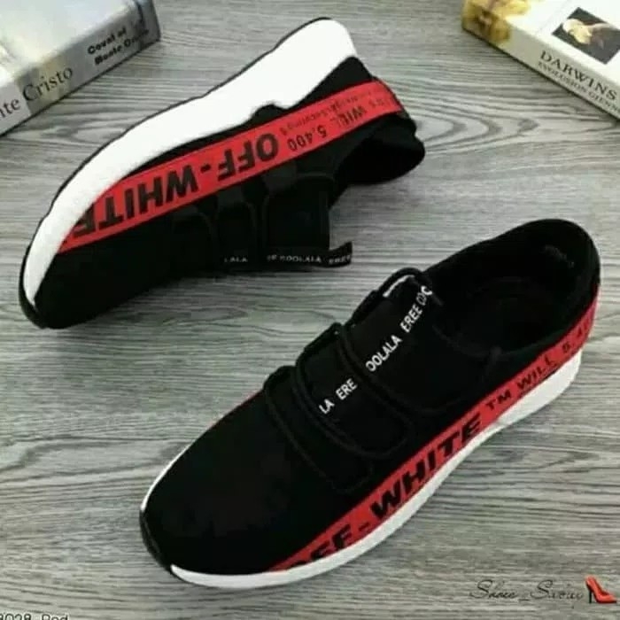 Sepatu Kets Offwhite Merah Hitam