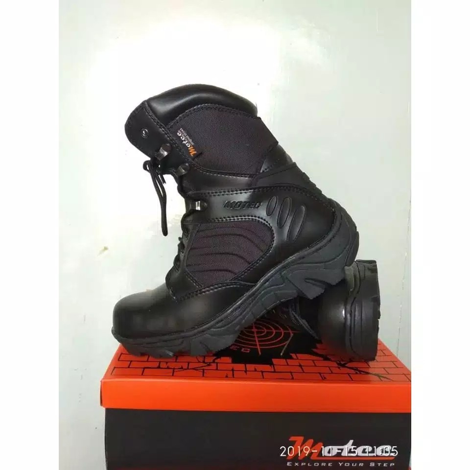 Sepatu PDL SAFETY UJUNG BESI Hitam Murah Tali Seleting Samping Tinggi 2