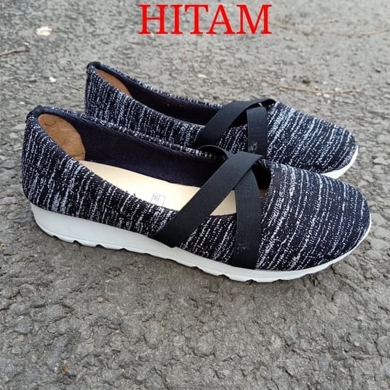 Sepatu Slip On Silang AL03 - Hitam 2