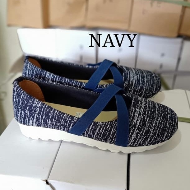 Sepatu Slip On Silang AL03 - Navy 2