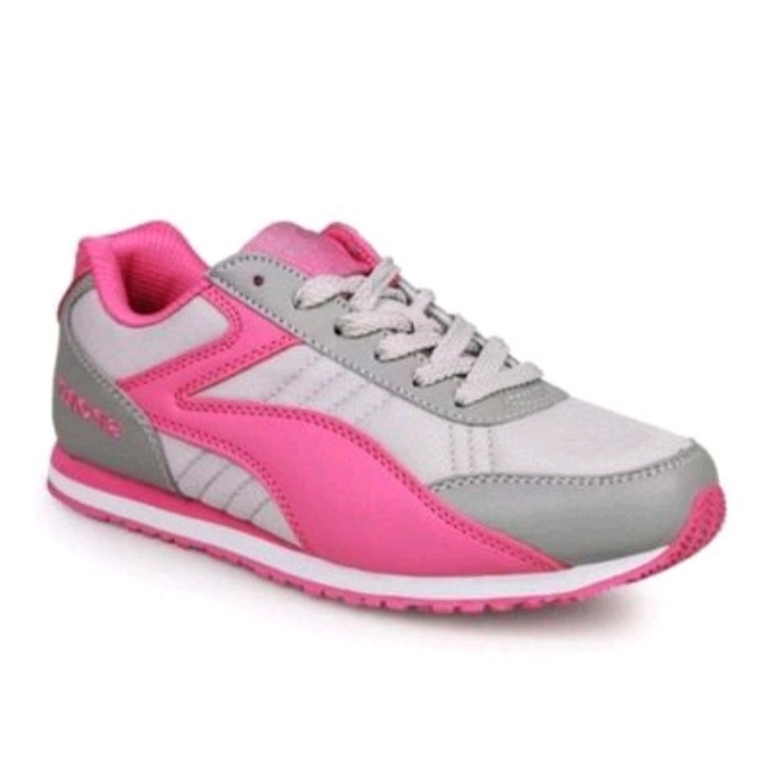 Sepatu Sneakers Sport Abu Pink