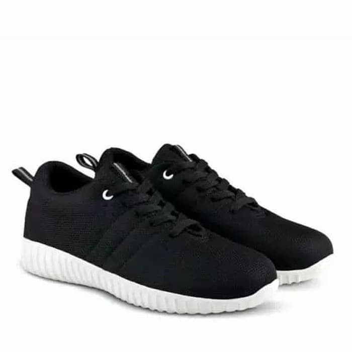 Sepatu Wanita Yeezy Garis - Hitam