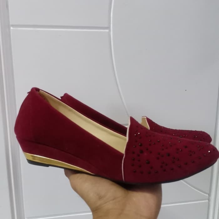 Sepatu Wedges VM09 Maroon 2