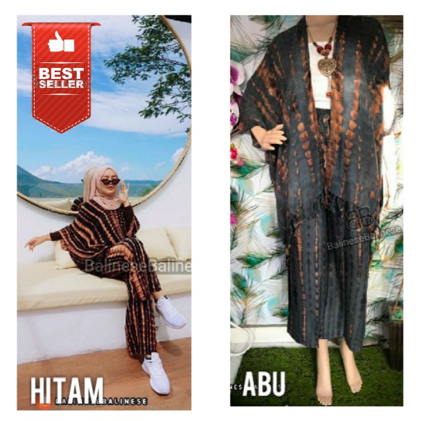 Setelan Cardigan Kulot Tie Dye Bali Lilit One Set Carlot 3