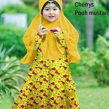 Setelan Cherrys Pooh Mustard