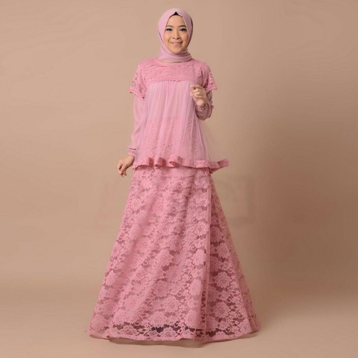 Setelan Maxy Husnina Pink Dusty