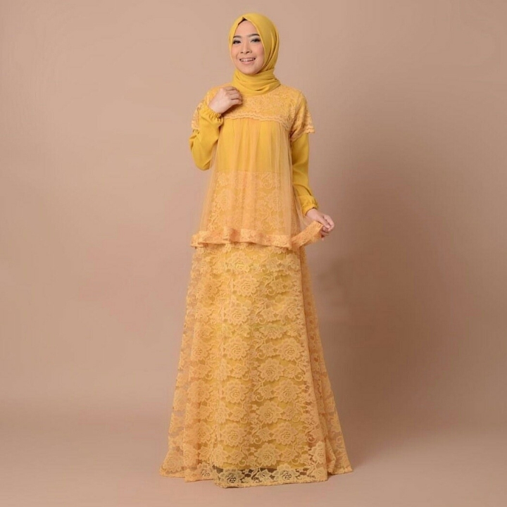 Setelan Maxy Husnina Mustard