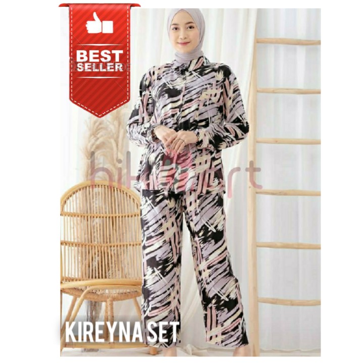 Setelan Rayon Viscose Busui LD 100-110 One Set Motif Terbaru - 02 3