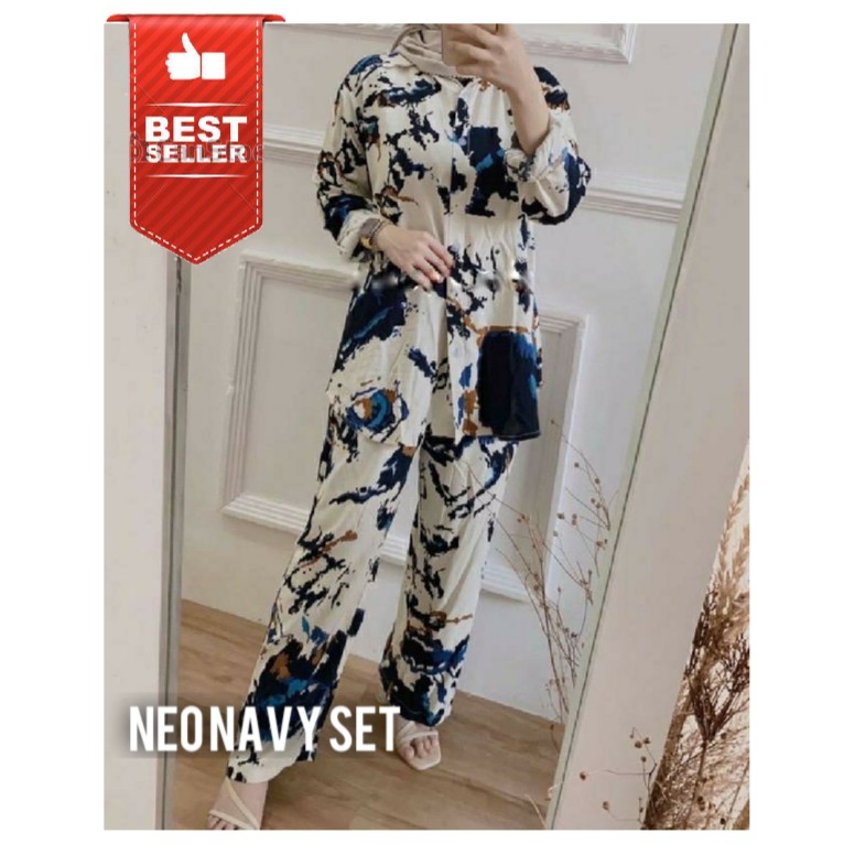 Setelan Rayon Viscose Busui LD 100-110 One Set Motif Terbaru - 02 4