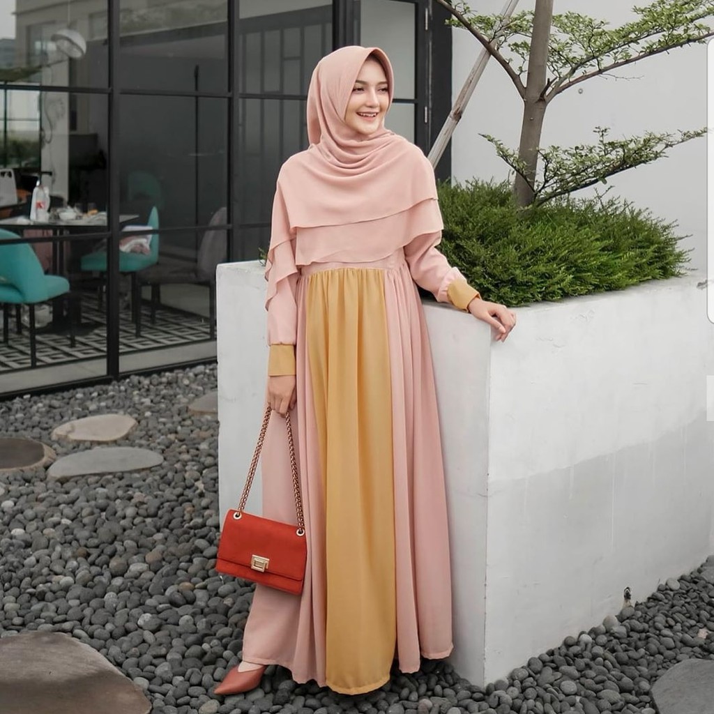 Shiren Syari  Set Gamis  Khimar  Setelan Hijab Best Seller