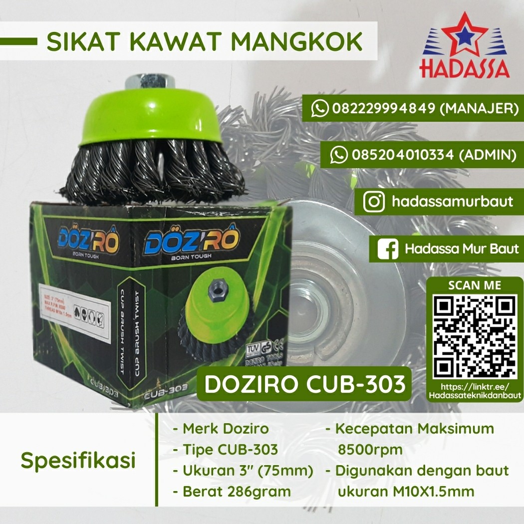 Sikat Kawat Mangkok Doziro CUB-303