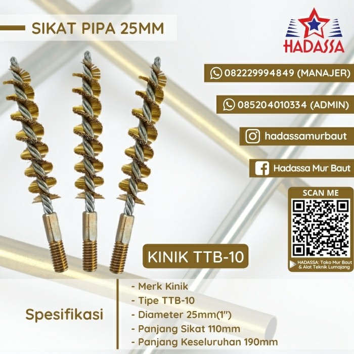 Sikat Pipa 25mm Kinik TTB-10