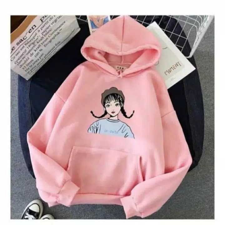 So cute hoodie sweater wanita