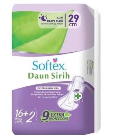 Softex Daun Sirih 29cm Isi 18 Wing Pads