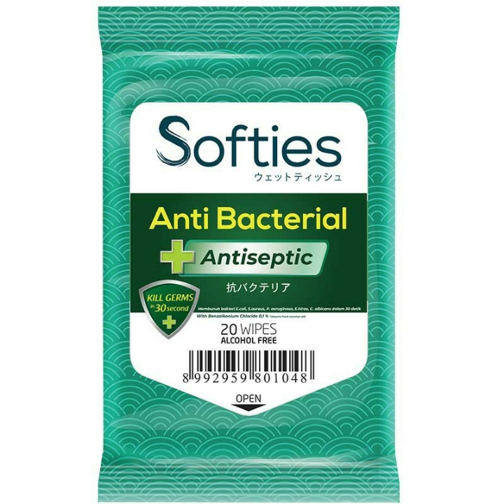 Softies Wet Tissue Antibacterial 20S Antiseptic