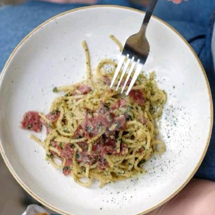 Spaghetti Goreng Udang Pedas