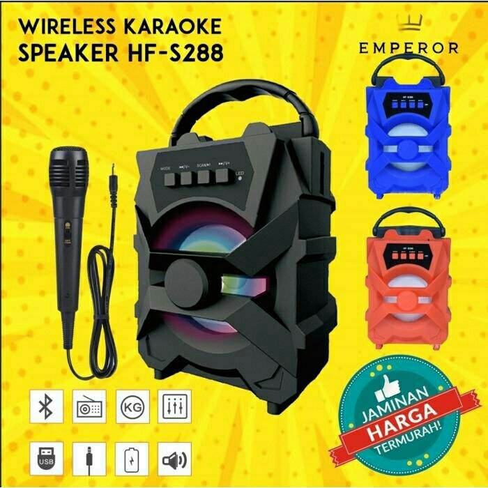 Speaker Bluetooth Karaoke S288 Gratis Mic